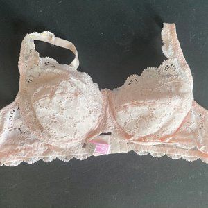 Rosella Pink Lacy Eyelet Bra 34 B